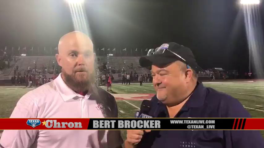 Texan Live's Head Coach Bert Brocker caught up with The Crosby Cougars coach Jeff Riordan after the big win over Manvel at its best! 