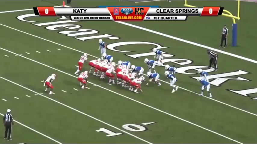 RB Deondrick Glass of Katy High School with 3 TDS in the first half against Clear Springs. 9/22/2018