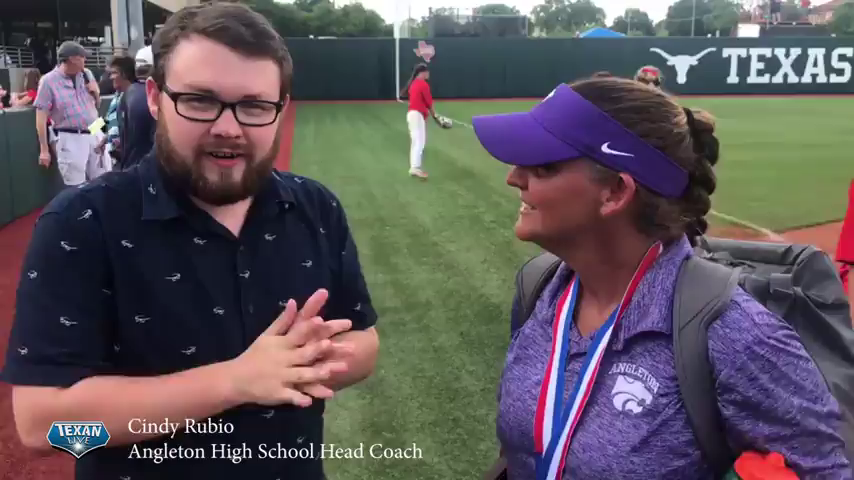 postgame interview with Angleton Softball Head Coach Cindy Rubio after winning the 2019 5A State Finals.mp4